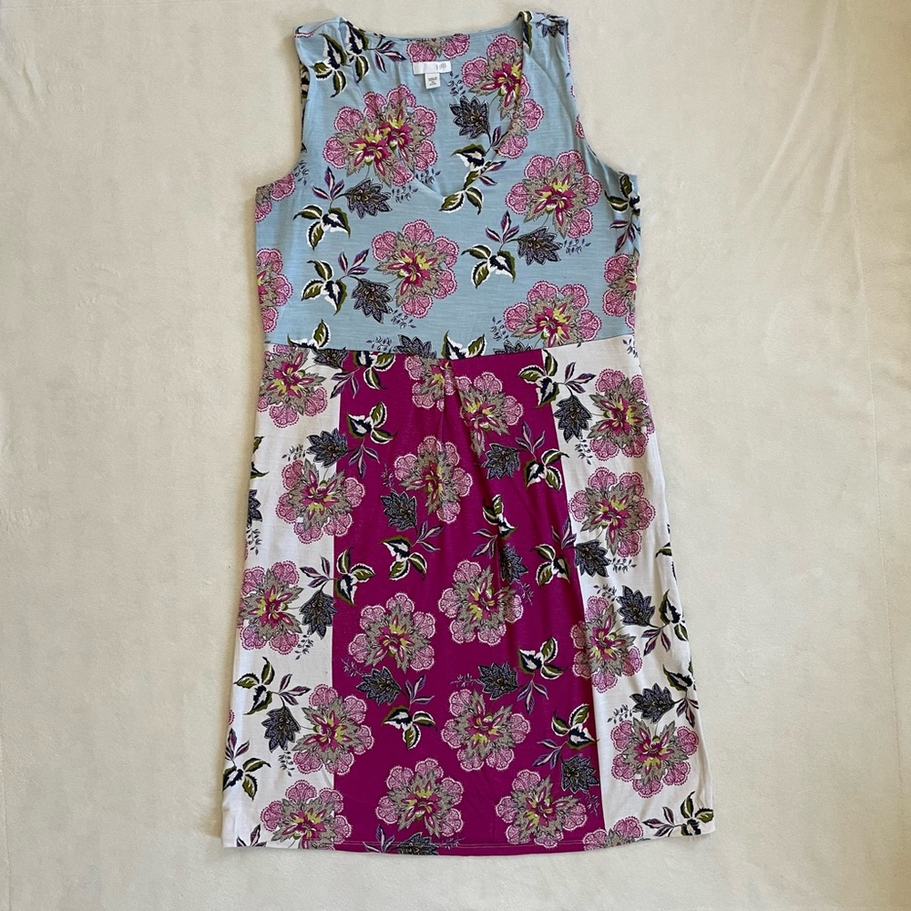 J. Jill Floral Patchwork Dress - Blue and Pink